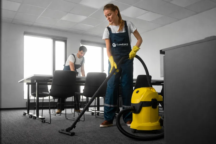 Professional cleaning of an office space